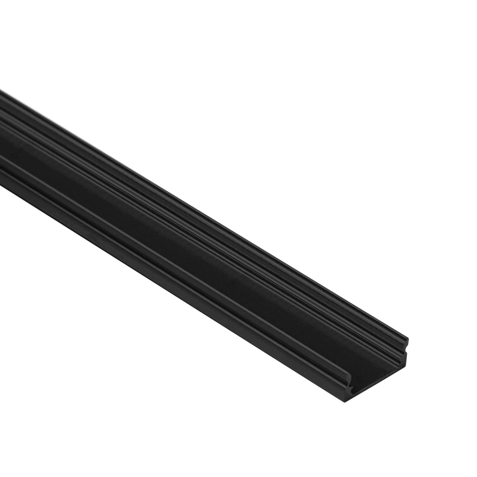 Profil avec bord bas Noir - 2000x8.2x17.3mm